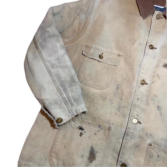Vintage 90s Perfectly Distressed Blanket Lined Carhartt Chore Jacket SIZ… - Picture 5 of 7
